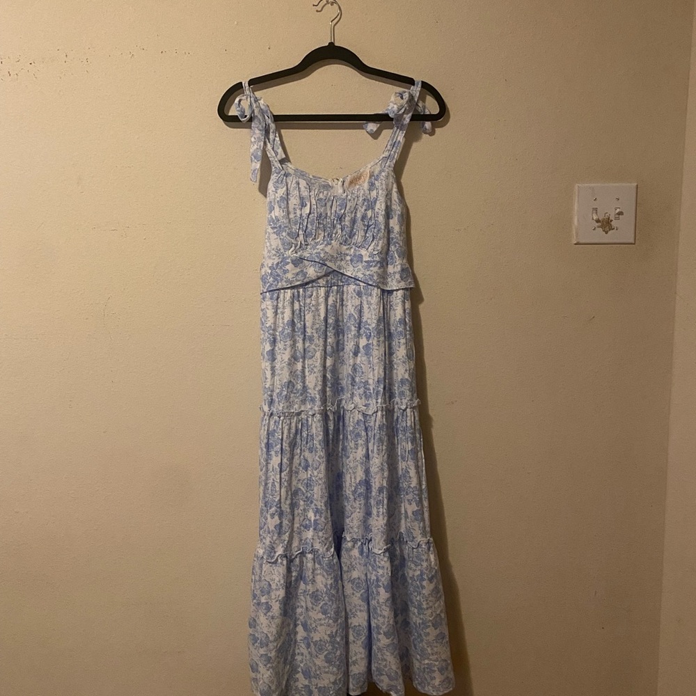Blue floral Midi Dress